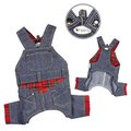 Klippo Pet Klippo Pet KBD064XS Adorable Stripy Denim Overall - Extra Small KBD064XS